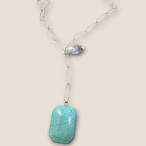 Emily Ray Sterling Silver Turquoise Lariat Necklace
